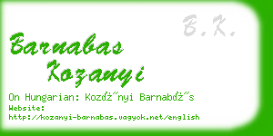 barnabas kozanyi business card